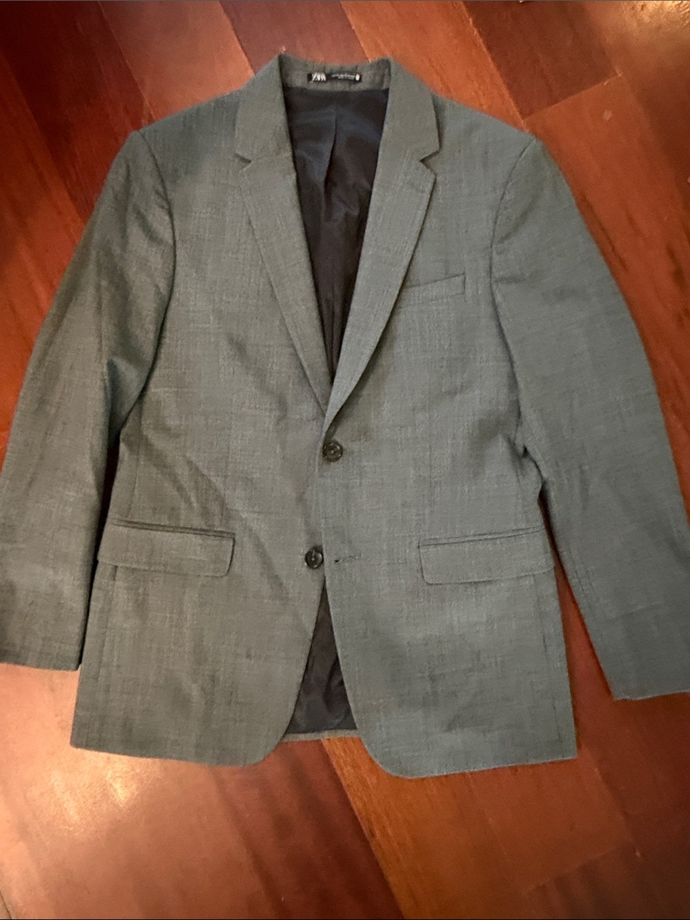 Zara Men's Slate Gray Two-Button Blazer